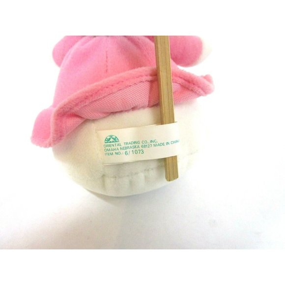 Girl Mouse White with Pink Ruffle Dress Hair Bow Oriental Trading 8" Plush NWOT - Picture 4 of 7